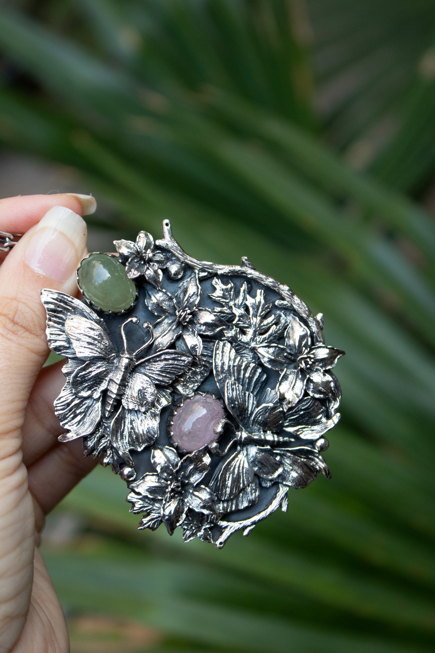 Whispering Wings: Aquamarime Pendant/ Brooch AP-7497