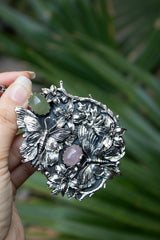 Whispering Wings: Aquamarime Pendant/ Brooch AP-7497