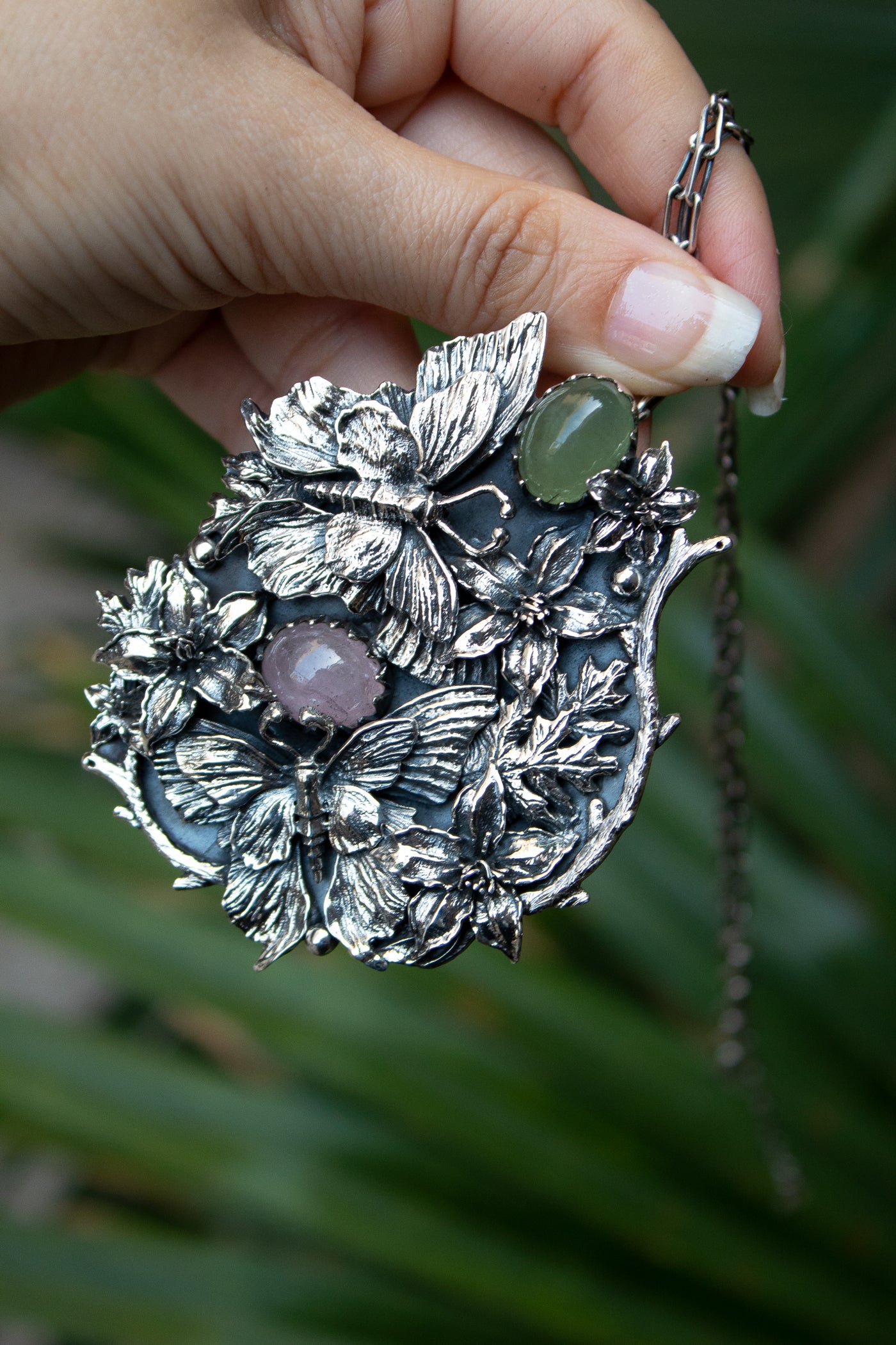 Whispering Wings: Aquamarime Pendant/ Brooch AP-7497