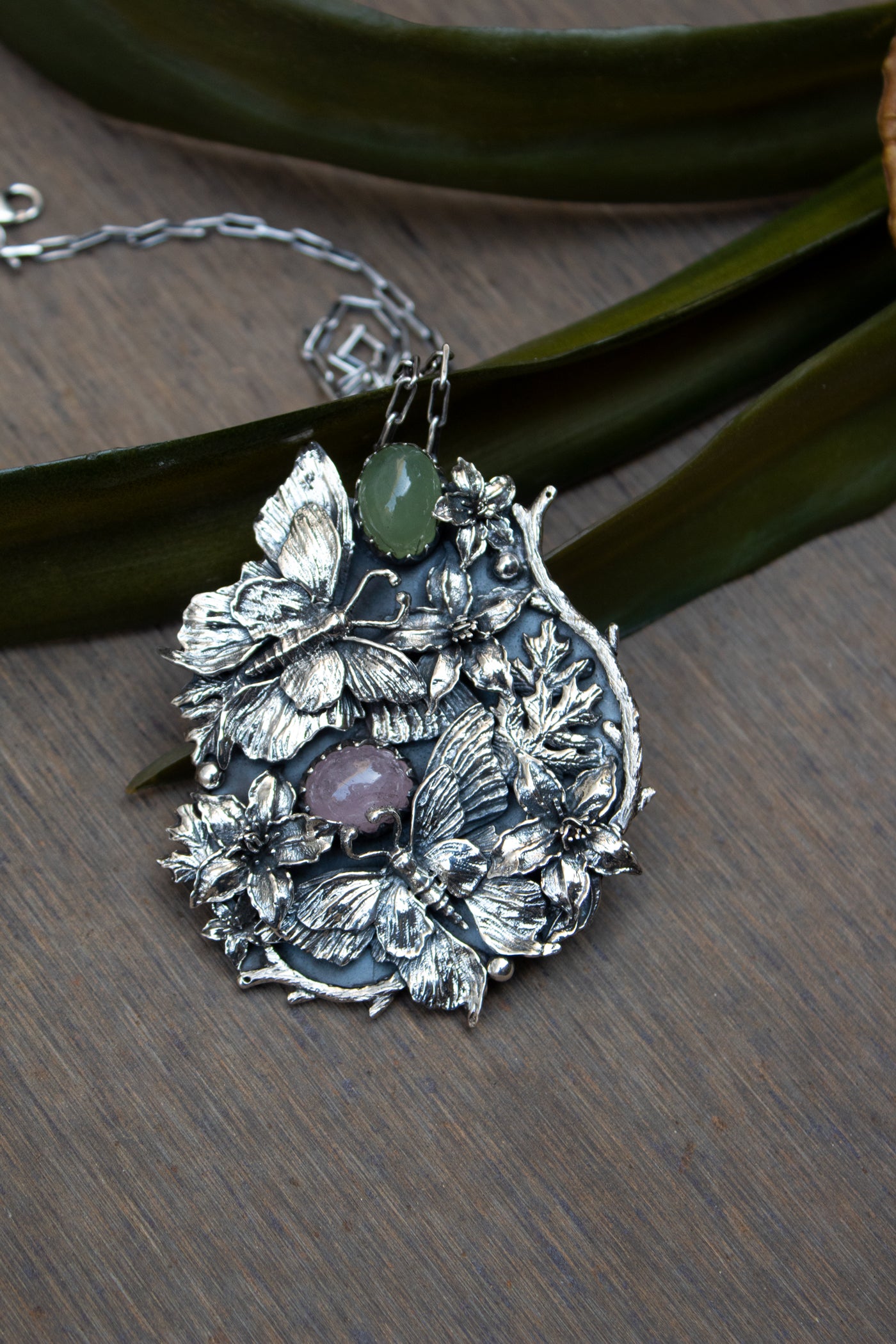 Whispering Wings: Aquamarime Pendant/ Brooch AP-7497