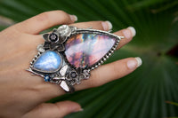 Bague Labradorite &amp; Pierre de Lune AR-6765