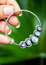 Moonstone Hoop Earrings AE-6759