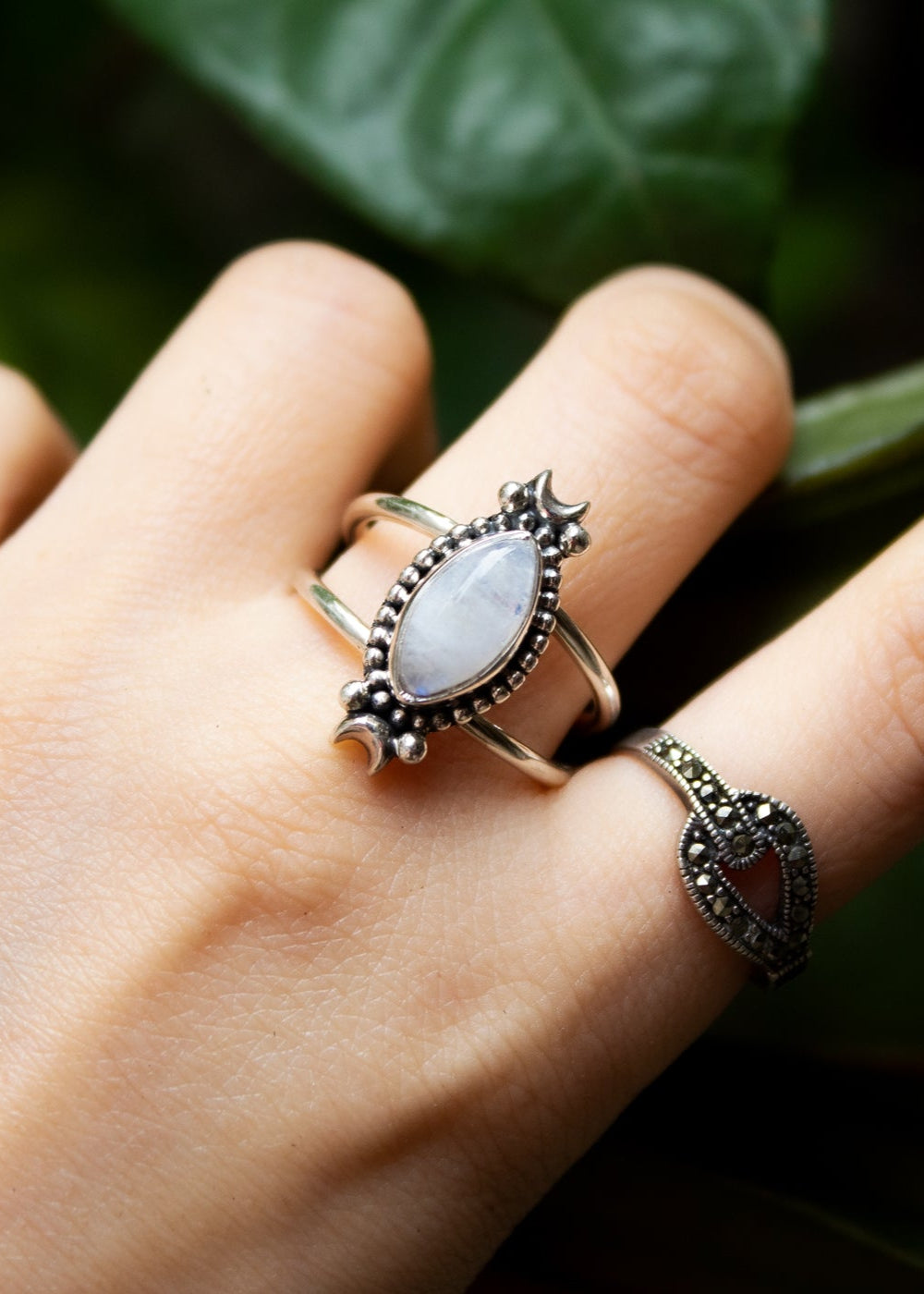 Bague céleste en pierre de lune, AR-6701