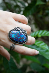 Desert Bloom: Mohave Turquoise Ring, AR-7504