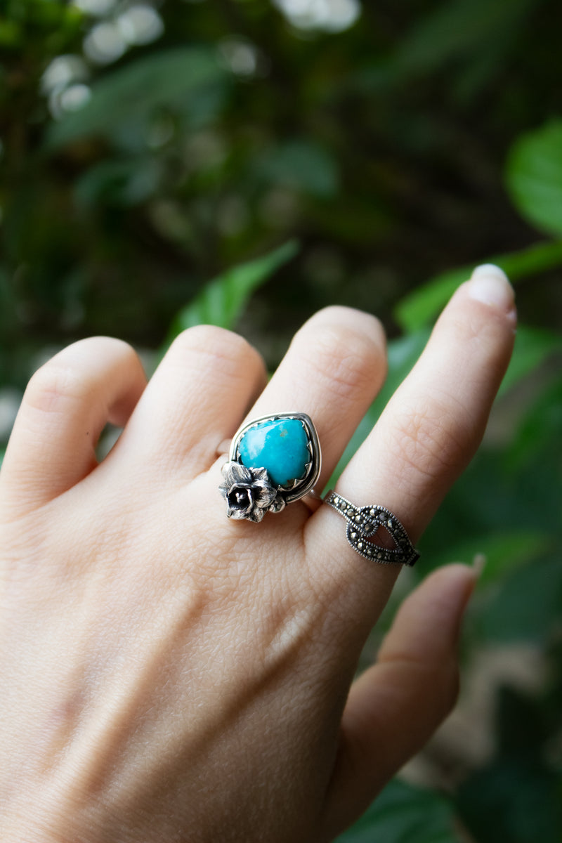 Desert Rose Whisper: Turquoise Ring, AR-7513