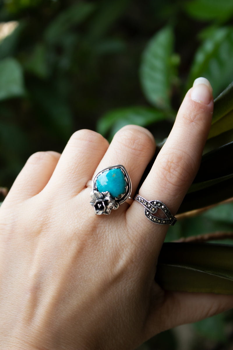 Desert Rose Whisper: Turquoise Ring, AR-7513