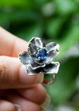 Nature's Embrace: Kyanite Flower Ring, AR-7125