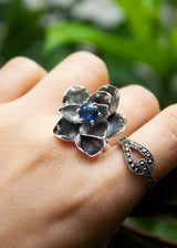 Nature's Embrace: Kyanite Flower Ring, AR-7125