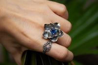 Nature's Embrace: Kyanite Flower Ring, AR-7125