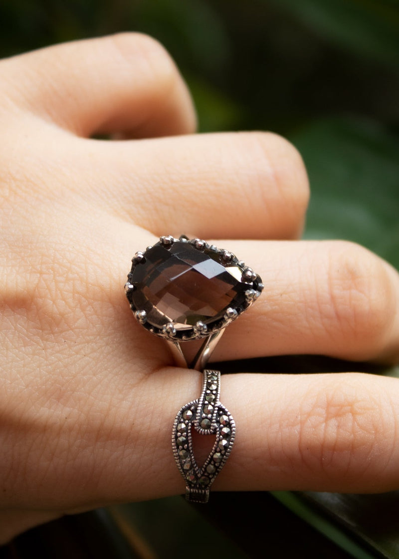 Natural Smokey Quartz Ring, AR-6707
