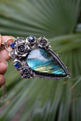 Pendentif en labradorite éclair bleue, AP-6635