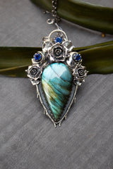 Pendentif en labradorite éclair bleue, AP-6635