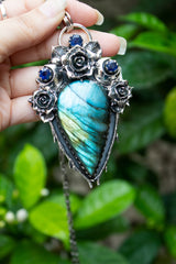Pendentif en labradorite éclair bleue, AP-6635