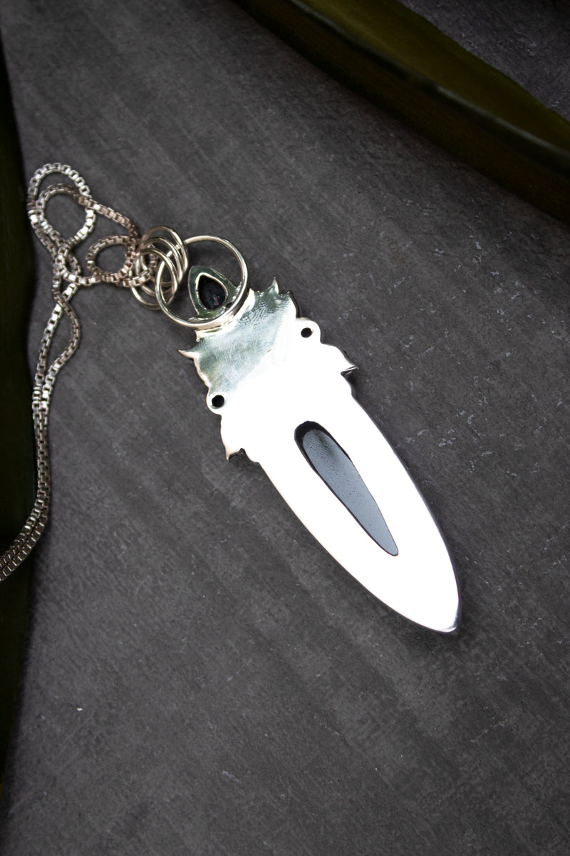 Watcher of the Velvet Night: Black Onyx Pendant, AP- 7512