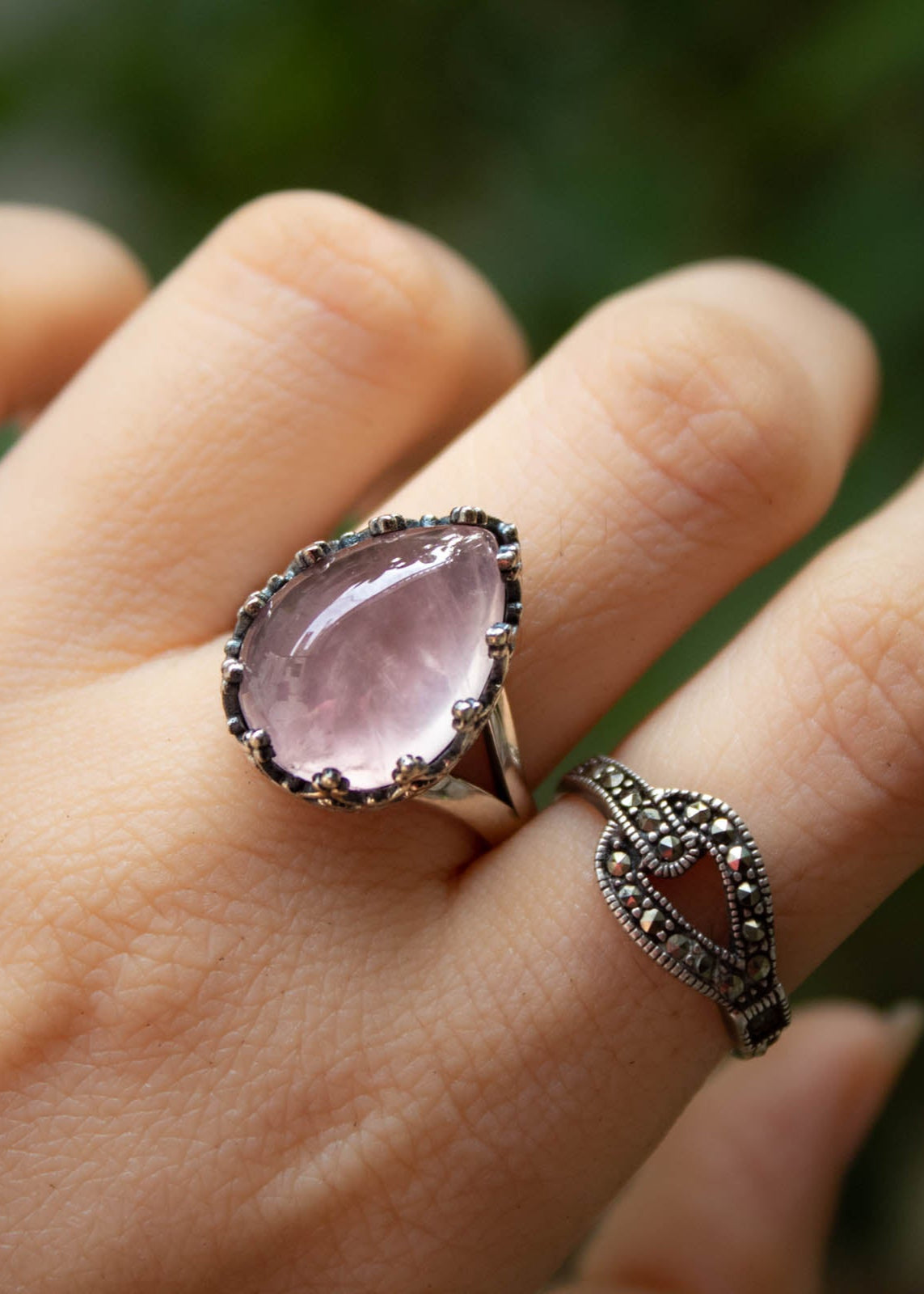 Rose Quartz Ring, October Birthstone, AR-6838