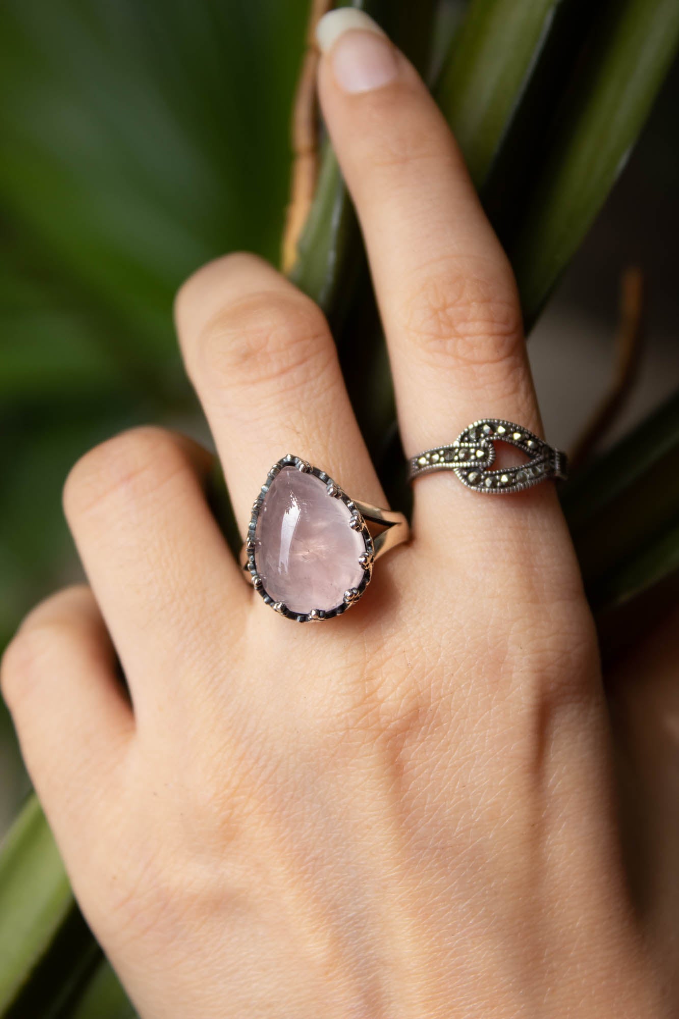 Rose Quartz Ring, October Birthstone, AR-6838