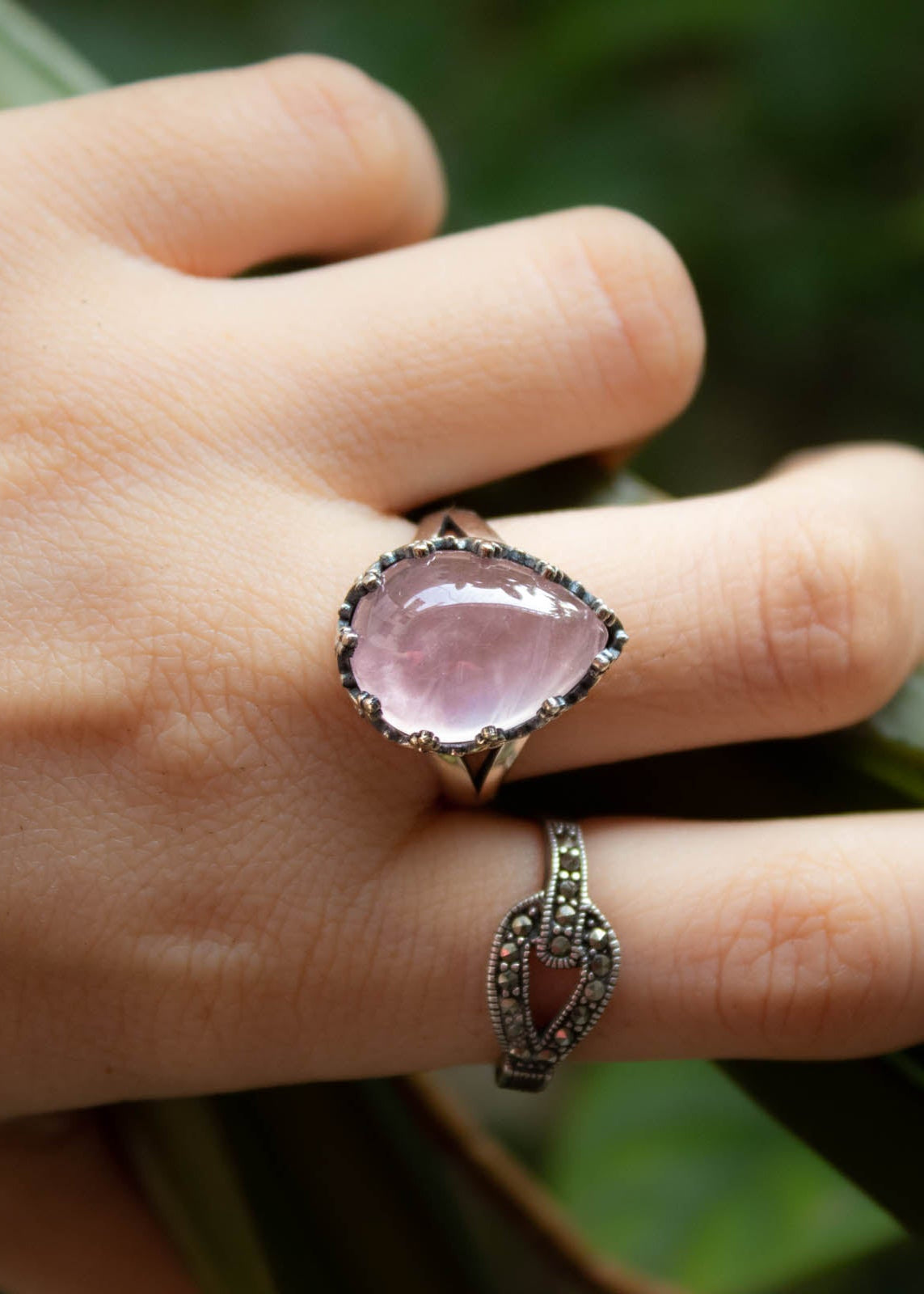 Rose Quartz Ring, October Birthstone, AR-6838