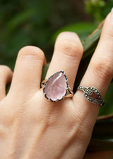 Rose Quartz Ring, October Birthstone, AR-6838