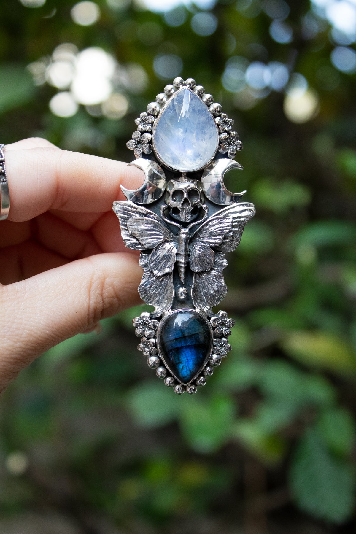 Anillo Labradorita &amp; Piedra Luna AR-6765
