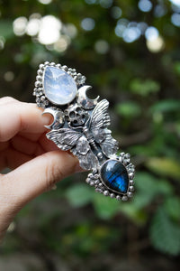 Anillo Labradorita &amp; Piedra Luna AR-6765
