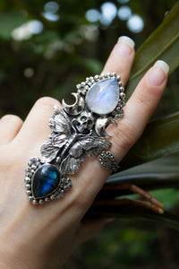 Anillo Labradorita &amp; Piedra Luna AR-6765
