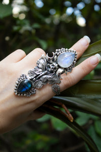 Anillo Labradorita &amp; Piedra Luna AR-6765