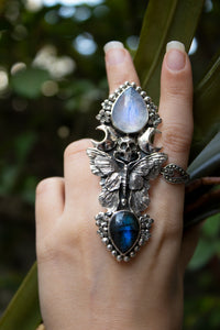 Anillo Labradorita &amp; Piedra Luna AR-6765