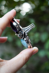 Amethyst & Larimar Rose Ring, AR-7568
