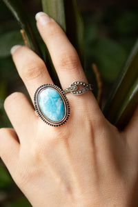Blue Larimar Stone Ring AR-6837