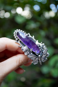 Celestial Grace: Amethyst Butterfly Ring, AR-7544