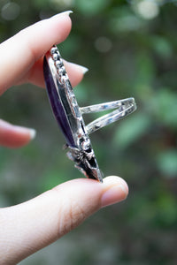 Celestial Grace: Amethyst Butterfly Ring, AR-7544