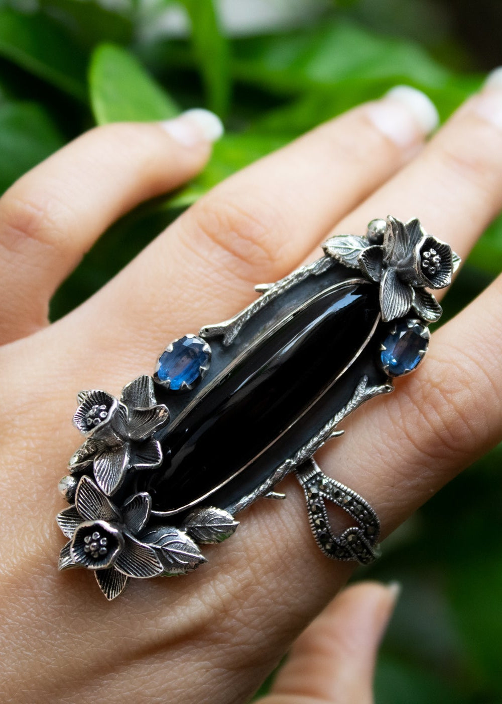 Anillo Serpiente Onix Negro AR-6585