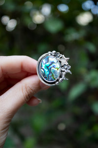 Tidebound Star: Abalone Shell Ring, AR- 7529