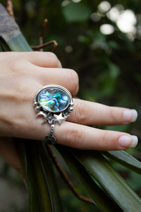 Tidebound Star: Abalone Shell Ring, AR- 7529
