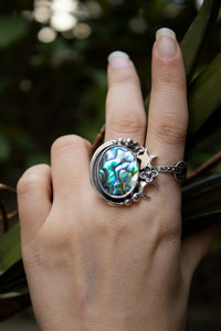 Tidebound Star: Abalone Shell Ring, AR- 7529