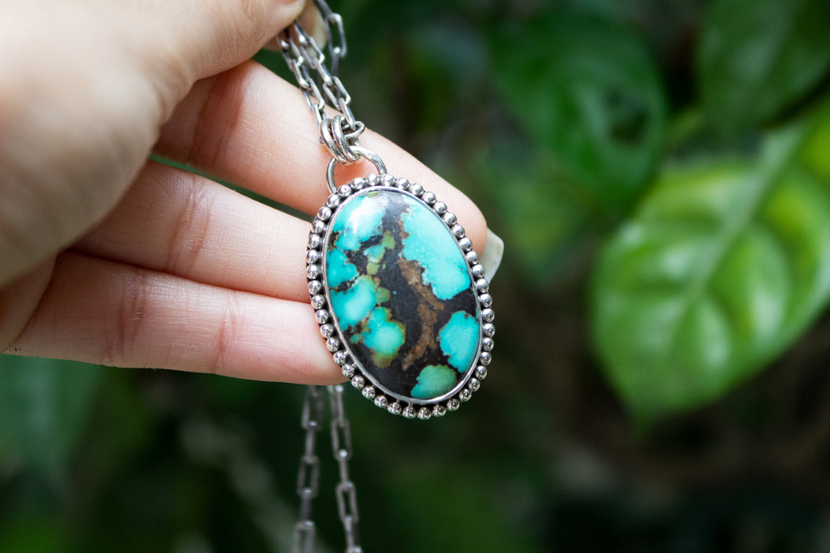 Natural Turquoise Pendant, Birthday Gift AR-6809
