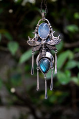 Pendentif Pierre de Lune &amp; Labradorite, AP-6750