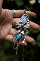Pendentif Pierre de Lune &amp; Labradorite, AP-6750