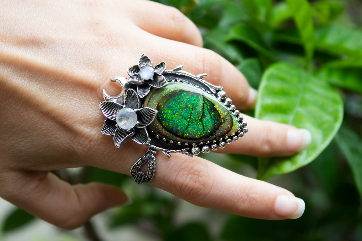 Opal Dreamscapes Botanical Ring, AR- 7111