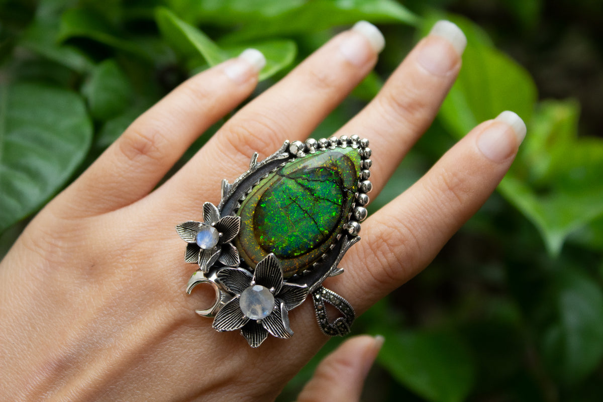 Opal Dreamscapes Botanical Ring, AR- 7111