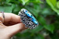 Twilight Blossom: Labradorite Flower Ring,  AR-7115