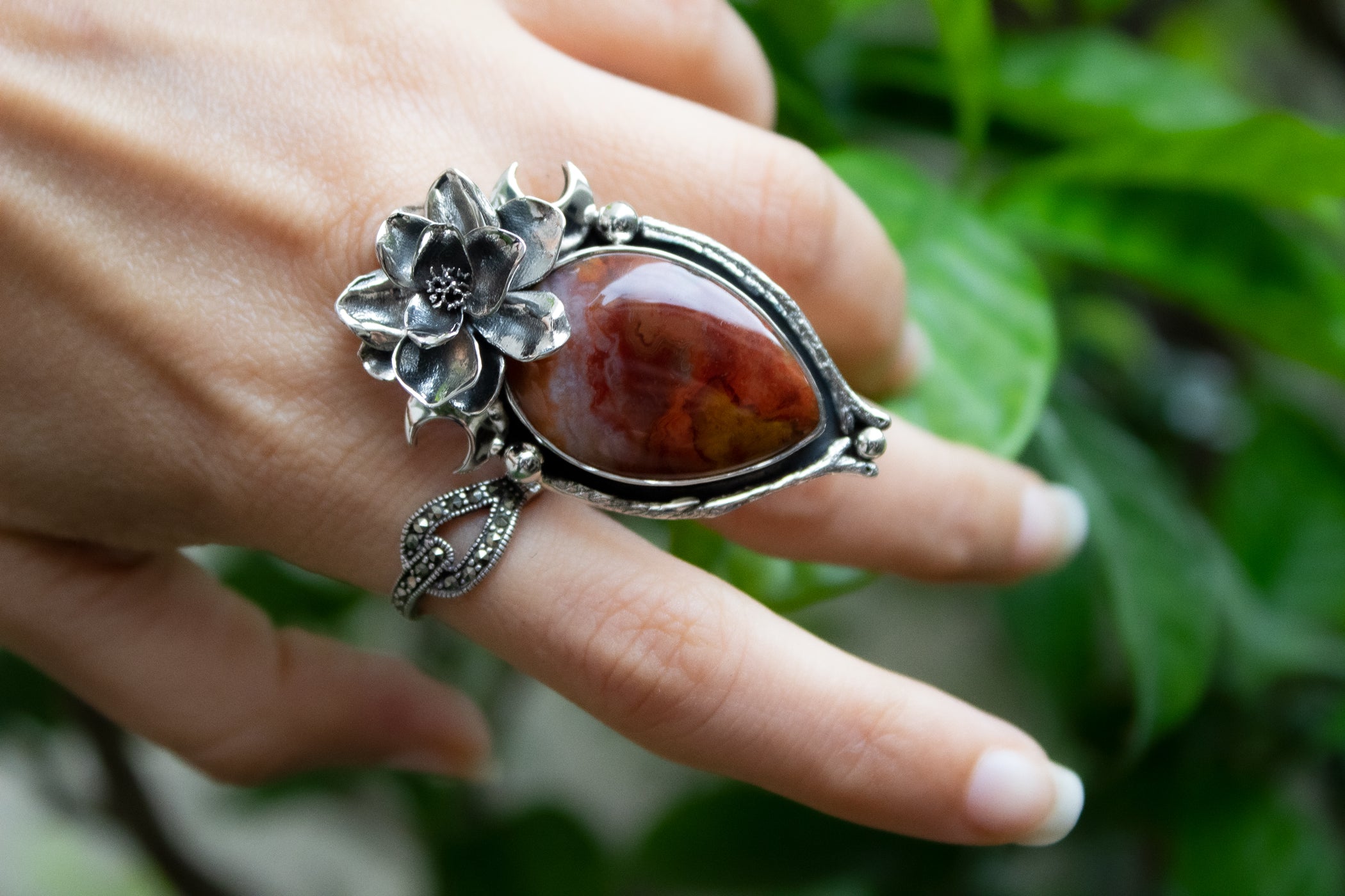 Botswana Agate Ring // Agate Jewelry // Agate Ring // Agate Crystal // Stone fashion Jewelry