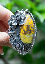 The Honeyed Blossom: Bumble Bee Jasper Ring, AR- 7114