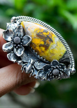 The Honeyed Blossom: Bumble Bee Jasper Ring, AR- 7114