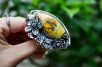 The Honeyed Blossom: Bumble Bee Jasper Ring, AR- 7114