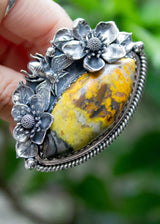 The Honeyed Blossom: Bumble Bee Jasper Ring, AR- 7114