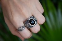 Black Onyx Ring, Onyx Boho Ring, AR-6806
