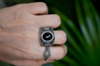 Black Onyx Ring, Onyx Boho Ring, AR-6806