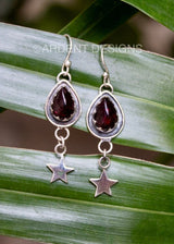 Pear Shape Garnet Earrings, AE-6738