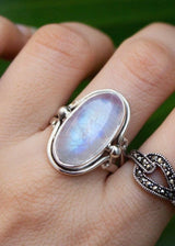 Moonstone Ring Sterling Silver, Boho Ring AR-1106